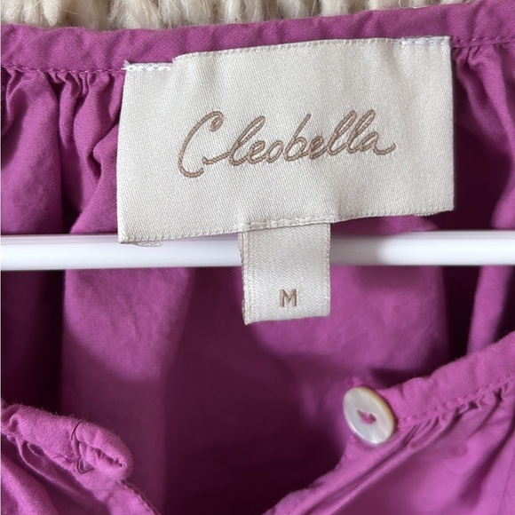 Cleobella Jess Blouse in Azalea Puff Sleeve Pink Ruffle Top Size Medium - Picture 3 of 4